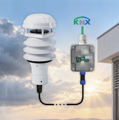 KNX-Wetterstation mit Sensoren zur Erfassung von Wetterdaten
