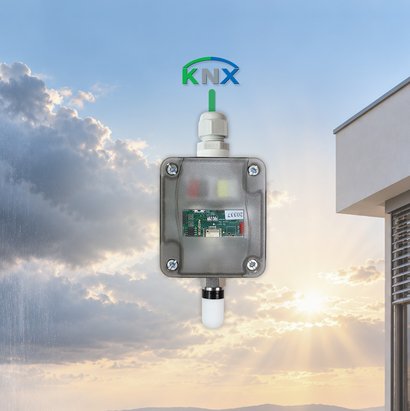KNX-Wetterstation mit Sensoren zur Erfassung von Wetterdaten